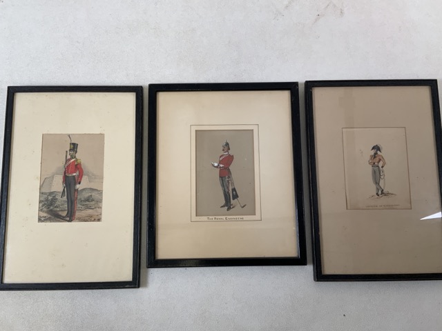 Three military prints Royal engineers. Studio of Richard Simkins. Largest W:20cm x H:30cm
