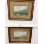 A pair of Dartmoor watercolours one signed M.Dobson 20, other unsigned. W:30cm x H:18cm