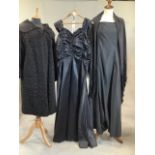 Collection of ladies evening wear items. Dresses bust 38. Coat size 10/12