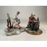 A Pair of Italian porcelain figures. W:20cm x D:15cm x H:20cm