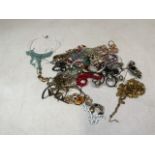 A collection of approx fifty pieces of costume jewellery