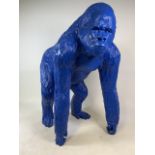 A life size well modelled fibre glass Blue Gorilla. H:125cm approx