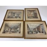 After J. Nash, four aquatint prints from The Mansions of England in olden times. With pencil written