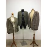 Three vintage gentlemen's tweed jackets. Sizes 40L.