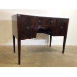 A small concaved kneehole sideboard by Maple and co. W:123cm x D:62cm x H:95cm