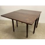 Victorian mahogany double gate leg drop side table W:98 D:86 H:71