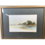 Fredrick (Fred) Williamson (1835-1900). Watercolour river scene. Framed. W:47cm x H:42cm