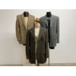 Three vintage tweed jackets all size 42.