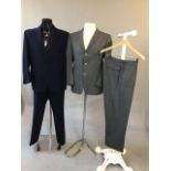 Vintage Hardy Amies wool suit 42 chest, 32 waist, 29 together with a 1950s Hodges wool suit
