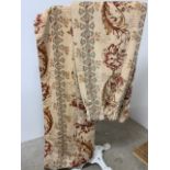 Laura Ashley patterned velvet lined curtains W:Track 117cm x D:cm x H:270cm