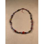 African trade bead necklace with 6 or 7 colourway beads.