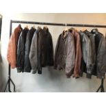 Men,s leather jackets size large. Including Autograph, Cooper type A2. 10 jackets