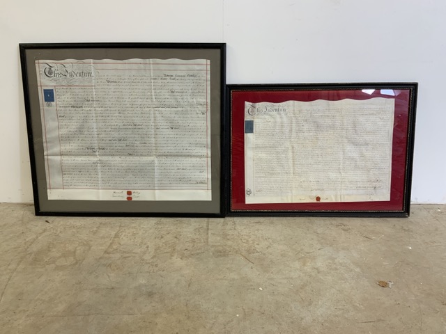 Two framed documents