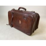 A leather Gladstone style doctors bag. W:50cm x H:35cm
