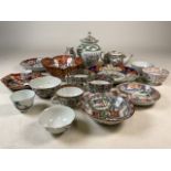 Oriental wares, Imari and others some 19th century.
