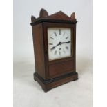 Vuillamy of London. A 19th century mantle clock with ebony string inlay by Vulliamy of London, the