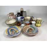 A large collection of pottery vases, jugs plates and more.