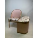 A Lloyd Loom style chair and blanket box. Chair : W:49cm x D:49cm x H:77cm. Blanket box:W:94cm x D: