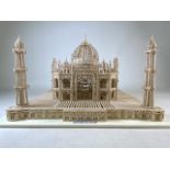 A model of the Taj Mahal built from matchsticks, approx 7500. NB All proceeds from this lot will