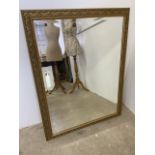A modern framed gilt mirror with an bevelled edge. inc frame W:89cm x H:115cm