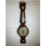 A mahogany four glass banjo barometer signed Jno Sowter, Oxford on the silvered level plate, with