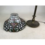 A Tiffany style shade with standard lamp base.W:50cm x D:50cm x H:24cm