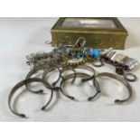 A quantity of costume jewellery, bracelets stamped 925.