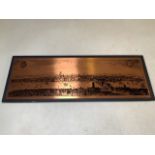 A copper etching of central London by Bayer Leverkusen. W:68cm x H:24.5cm