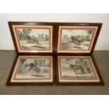 Four framed late 18th early 19th century coloured engraving prints after Abraham Van Diepenbeck,