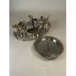 A selection of ESPN pieces to include tea pot, sugar bowl, milk jug, serving tray, wine cups and