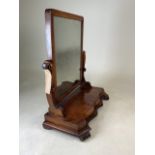 A mahogany dressing table mirror with distressed mirror.W:53cm x D:24cm x H:58cm