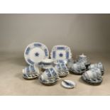 A Coalport Revelry part tea set consisting of six cups and saucers, tea plates, sugar bowl, butter