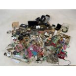 A collection of costume jewellery to include silver bangle, Smiths pocket watch, boxed simulated