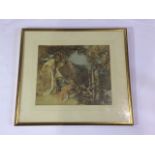 Framed William Russell Flint print.