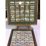 Two mounted and framed collections of cigarette cards. Wills cigarettes of famous schools