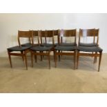 A set of eight teak mid century chairs in the manner of Robert Heritage for Archie Shine. Browning