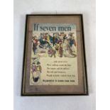 A mid century Guinness advertising poster in glazed frame. Stamped 3 May 1947W:30cm x H:40cm