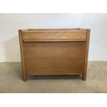 A mid century drinks cabinet or cupboard with drop down door and two pull out shelves. W:71cm x