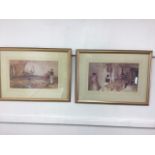 Two Russell Flint prints in gilt frames with pen outline bordered mounts. W:44cm x H:25cm