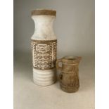 A 1960s West German textured vase (558/45) and a Moria pottery Hillstonia jug. H: 45.5cm. H: 19.5cm.