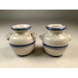 A pair of 19th century pottery vases.W:9cm x D:9cm x H:10cm