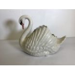 A Dartmouth Devon pottery swan.W:35cm x D:18cm x H:28cm