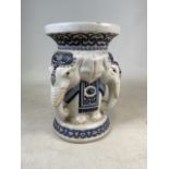 A ceramic elephant jardiniere. W:30cm x D:30cm x H:45cm