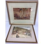 Two Russell Flint prints in gilt frames.