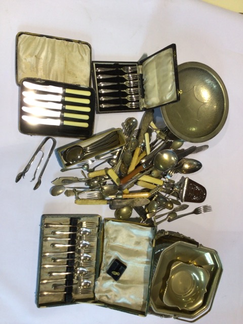 A large quantity of silver plated items including some boxed.