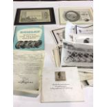 A collection of Dunlop ephemera to include 2 framed prints, photographs and manual