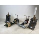 Four bar pumps to include a Wernesgruner branded pump, wine pump and two unmarked pumps.