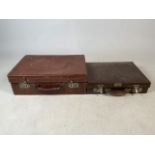 A vintage suitcase and briefcase. Largest. W:46cm x D:31cm x H:15cm