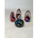 Medina art glass bottle shaped multi coloured paperweight dimensions - W: 11cm x H: 13cm signed with