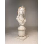 A Copeland parian bust of Ophelia after the original by W C Marshall, the reverse with impressed